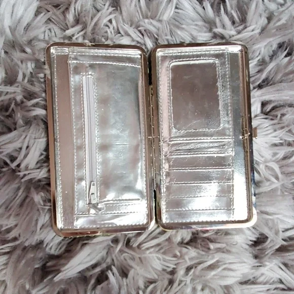 Multicolored faux snake embossed hardcover wallet - Picture 2 of 3